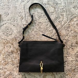 All Saints Leather Shoulder Bag (Black)